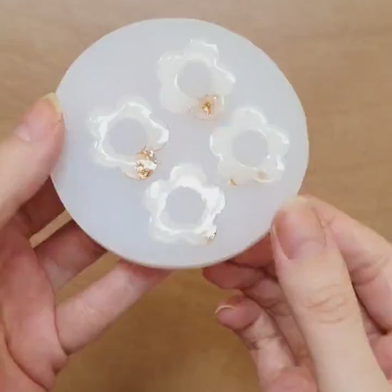 Silicone earrings mold flower mould for resin and epoxy