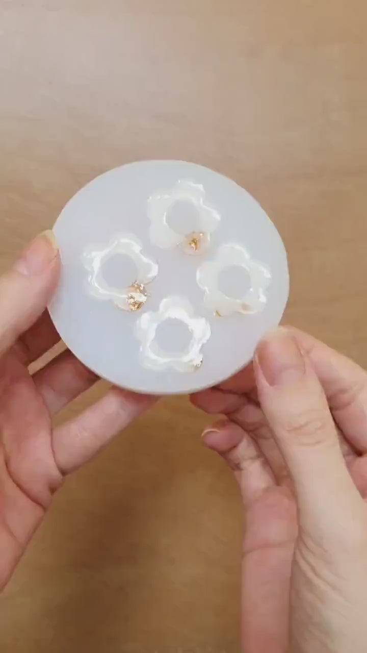 Silicone earrings mold flower mould for resin and epoxy