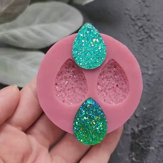Silicone earrings mold / Silicone epoxy mold / Silicone stud earring moulds / Silicone UV resin molds / Diamond jewelry mold/Clay tool