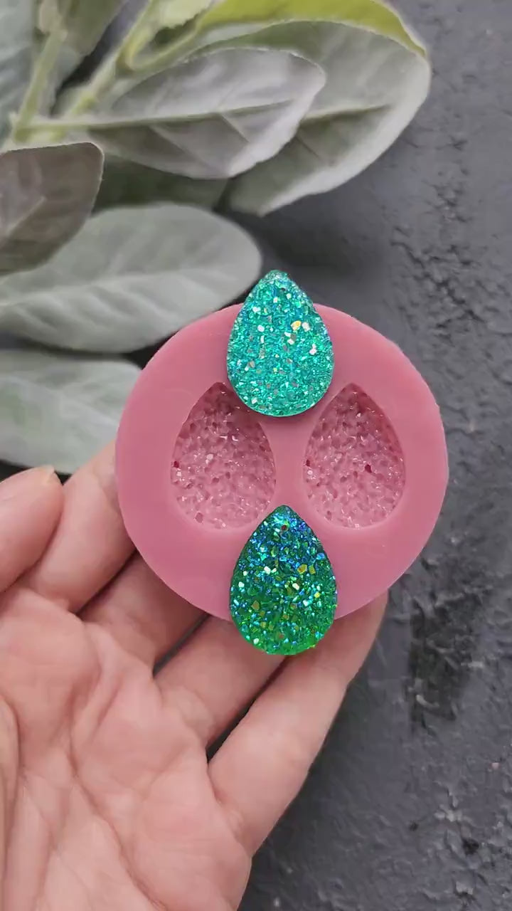 Silicone earrings mold / Silicone epoxy mold / Silicone stud earring moulds / Silicone UV resin molds / Diamond jewelry mold/Clay tool