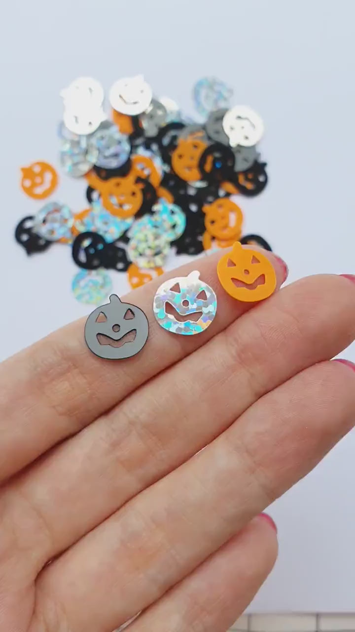 50 pcs Halloween Pumpkin Sequins for Resin Epoxy crafts