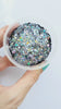 Black Silver Mix Hologram Chunky glitter for Resin crafts, Glitter for nail art, body, makeup, hair, face