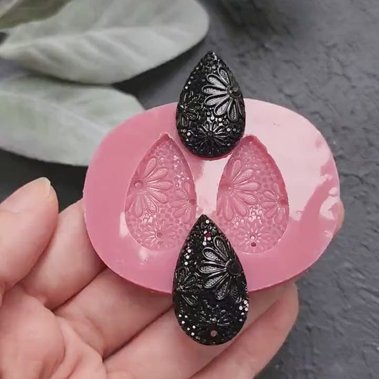 Silicone earrings mold / Silicone epoxy mold / Silicone stud earring moulds / Silicone UV resin molds / Diamond jewelry mold/Clay tool