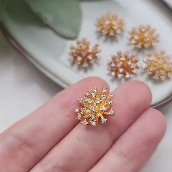 Flower centers Flower metal stamens Earrings components Earrings findings DIY jewelry Jewelry supplies Polymer clay supplies Cubic zirconia