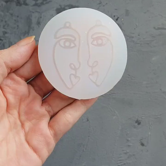Abstract Woman Face Silicone earrings mold Jewelry Resin mould for resin and epoxy