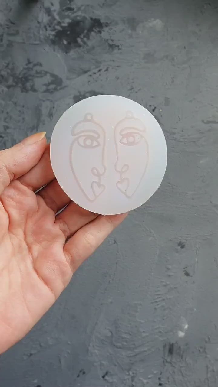 Abstract Woman Face Silicone earrings mold Jewelry Resin mould for resin and epoxy