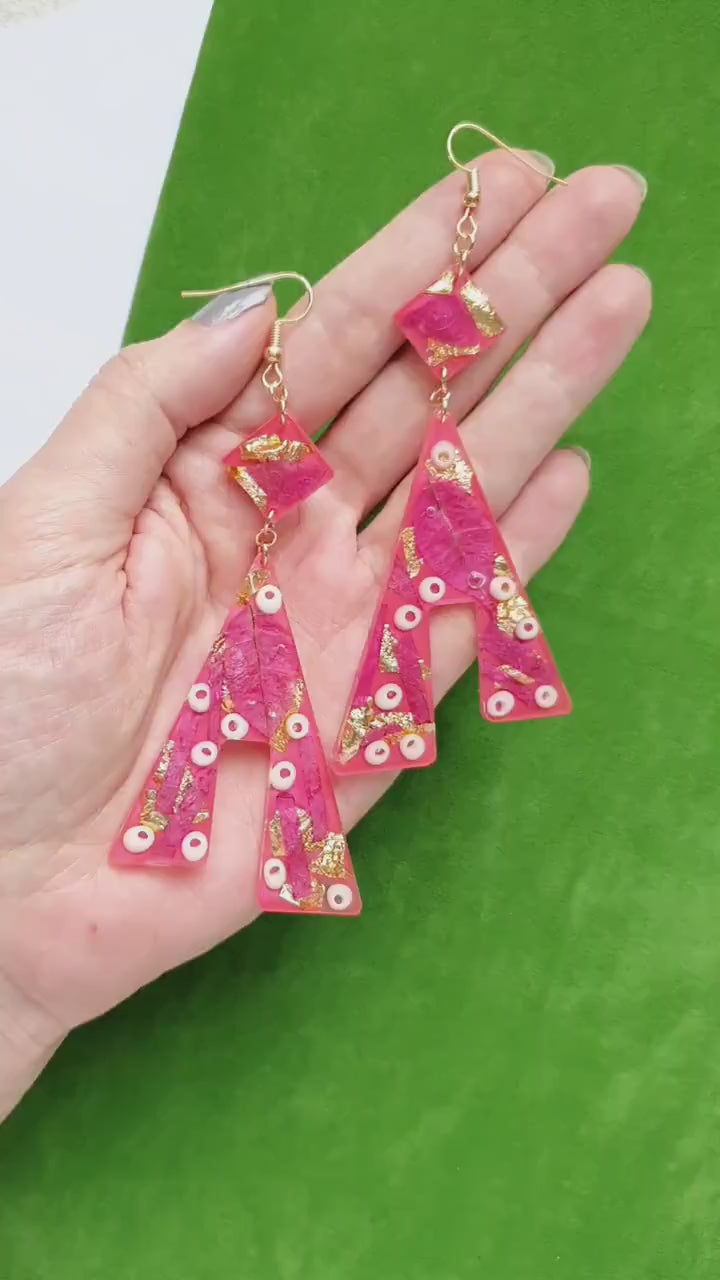 Silicone earrings mold for resin and epoxy 4 designs in 1 mold Geometry Jewelry mould