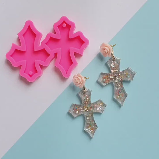 Earrings silicone mold for resin Cross silicone molds for epoxy