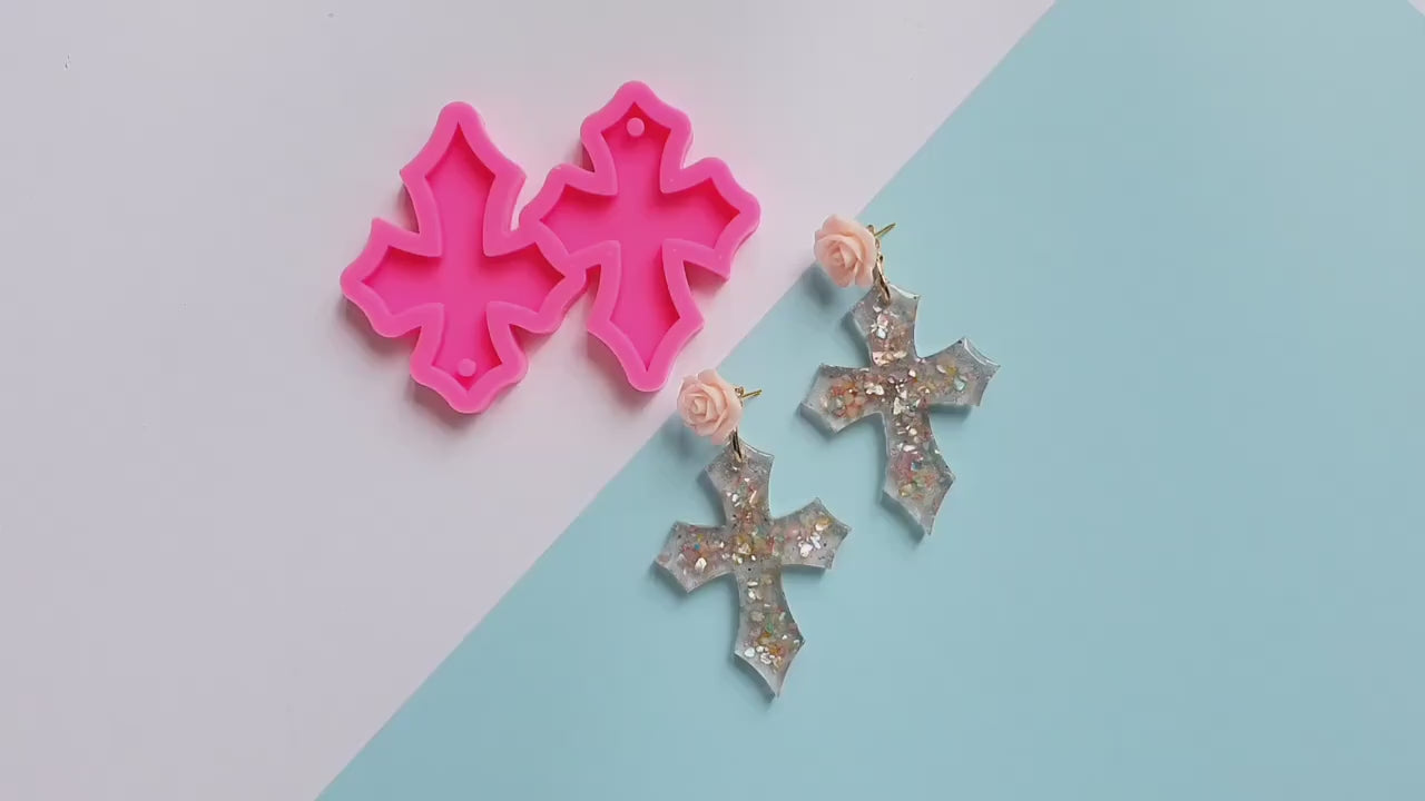 Earrings silicone mold for resin Cross silicone molds for epoxy
