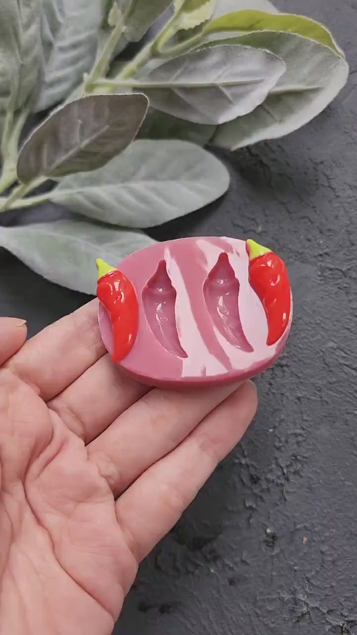Silicone earrings mold / Silicone epoxy mold /Silicone stud earring moulds/Silicone UV resin molds/Vegetables Pepper jewelry mold/Clay tool