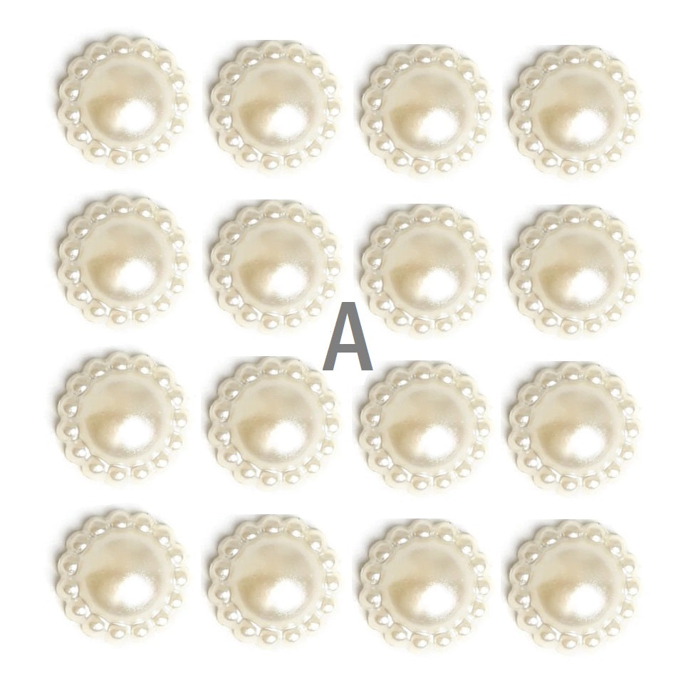 FAUX PEARL HALF BEADS CABOCHONE 3 KIND - Luxy Kraft