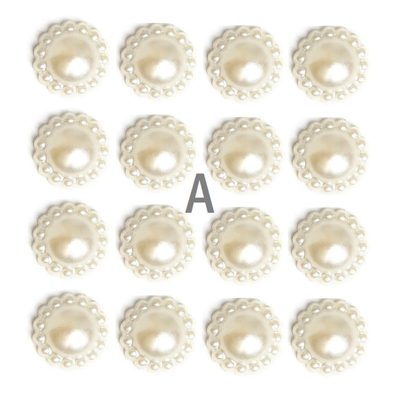 FAUX PEARL HALF BEADS CABOCHONE 3 KIND - Luxy Kraft