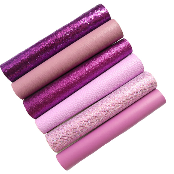 Lux Mixed Pink Chunky Glitter Fabric Sheet - Felt Backing