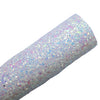 CHUNKY GLITTER FABRIC WHITE (FAUX LEATHER) 1 PCS - Luxy Kraft