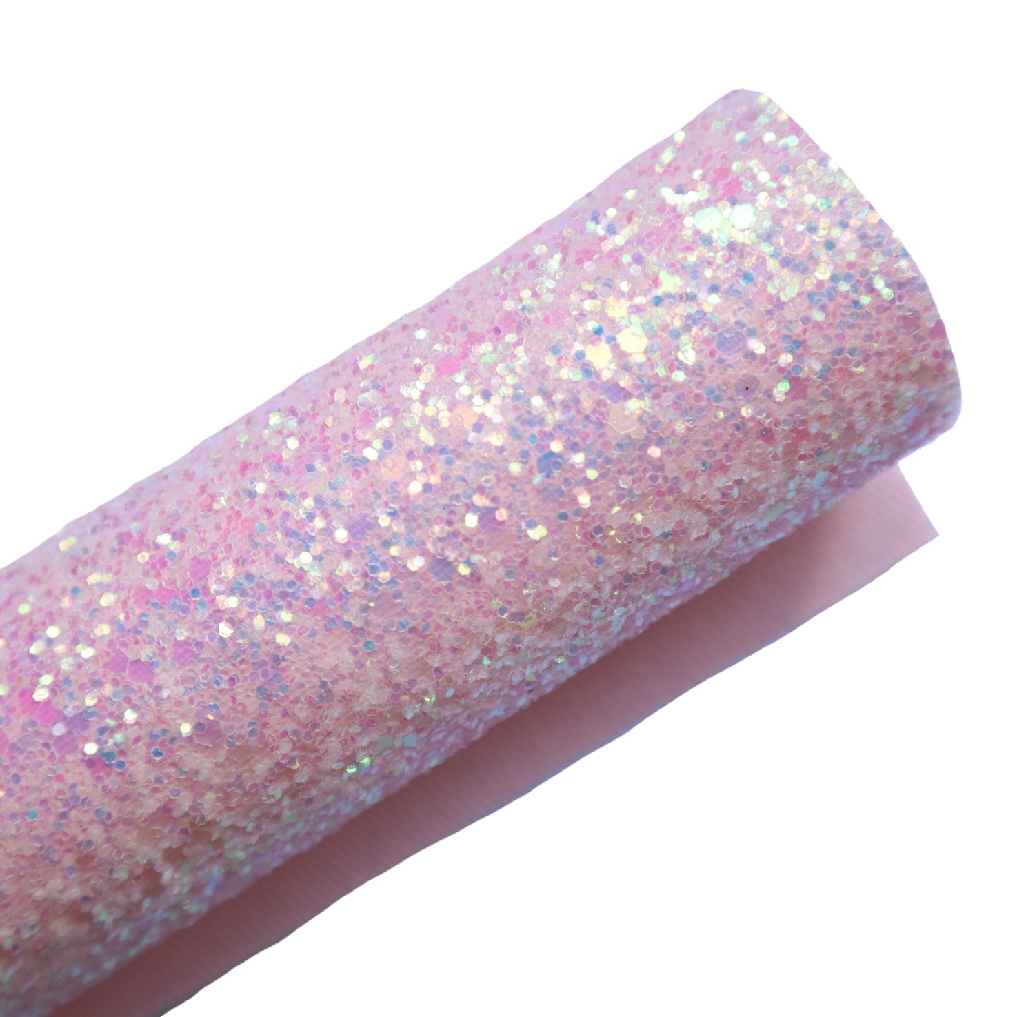 CHUNKY GLITTER FABRIC BABY PINK (FAUX LEATHER) 1 PCS - Luxy Kraft