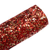 RED CHUNKY STARS GLITTER FABRIC (FAUX LEATHER) 1 PCS - Luxy Kraft