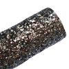 BLACK&SILVER CHUNKY STARS GLITTER FABRIC (FAUX LEATHER) 1 PCS - Luxy Kraft