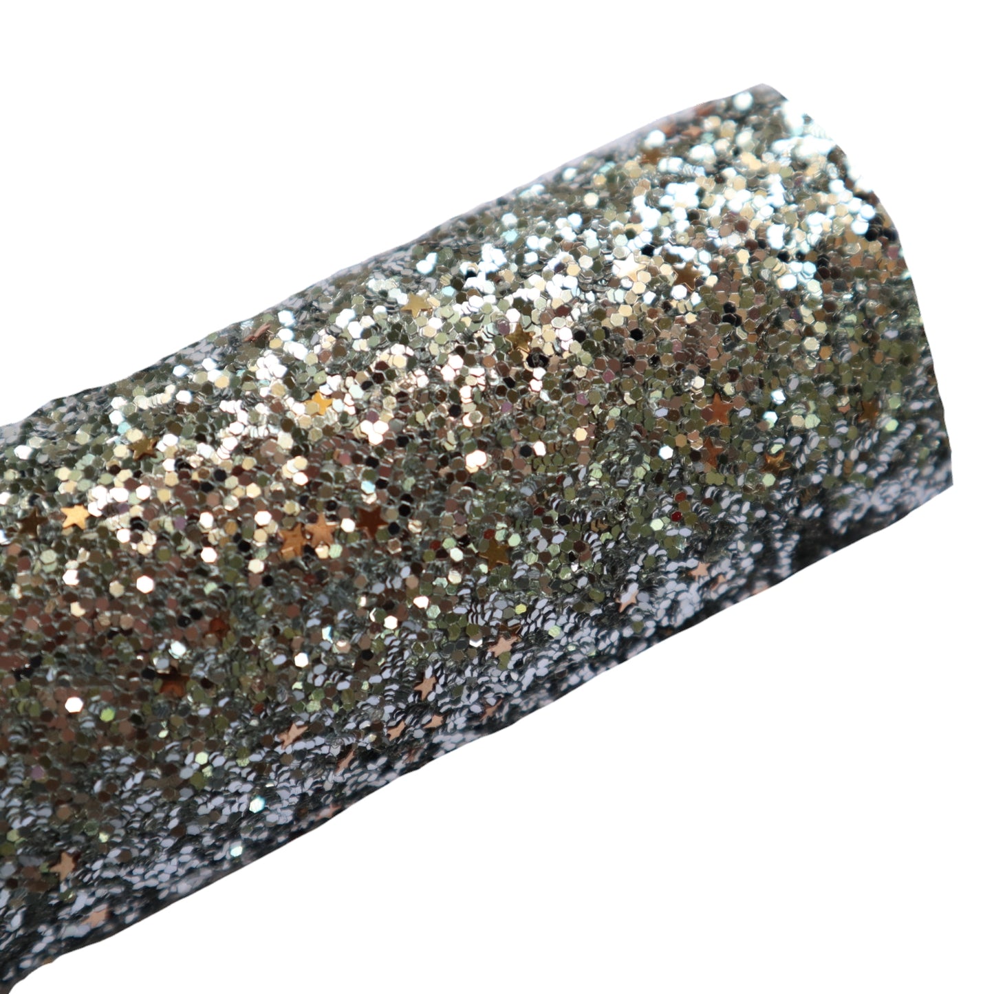 SILVER&GOLD CHUNKY STARS GLITTER FABRIC (FAUX LEATHER) 1 PCS - Luxy Kraft