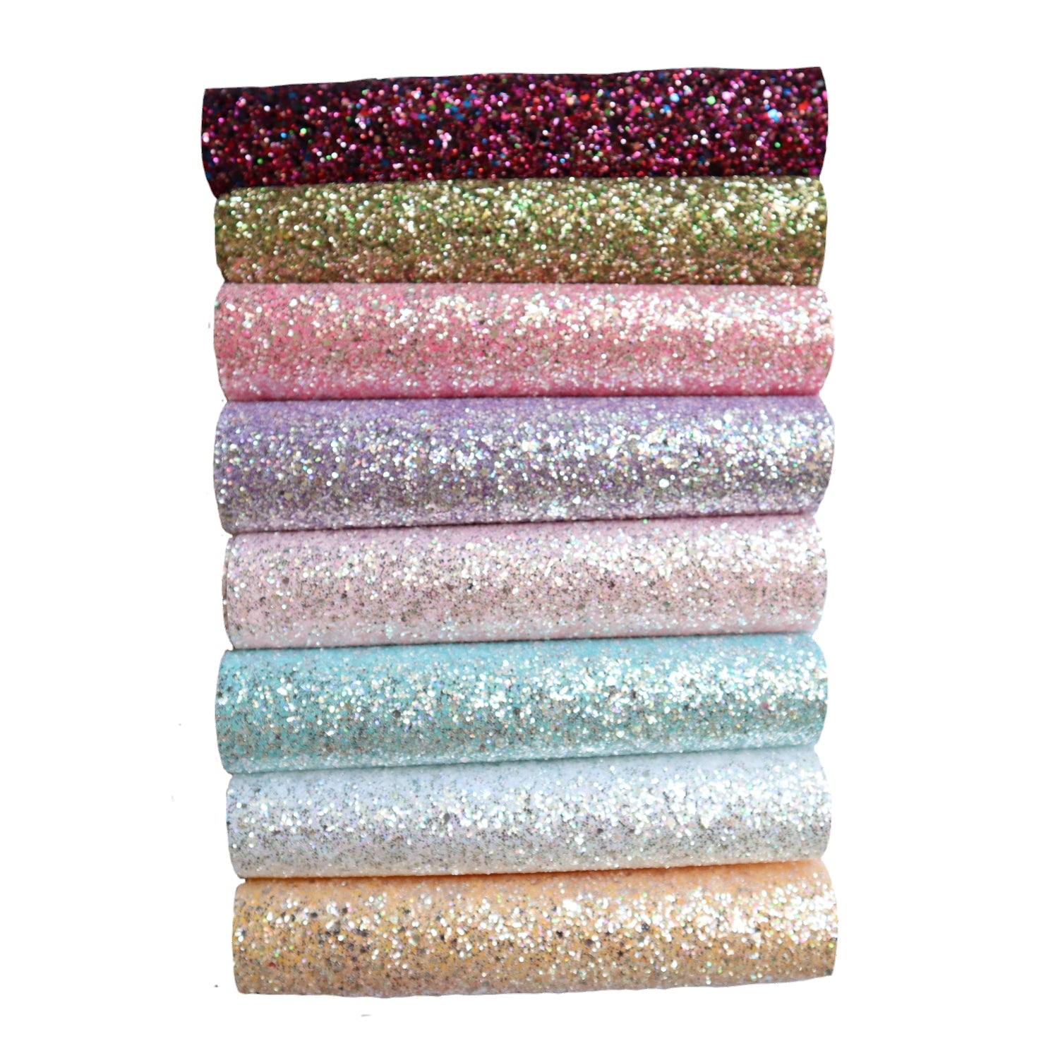 CHUNKY GLITTER FABRIC (FAUX LEATHER) 8 PCS SET - Luxy Kraft