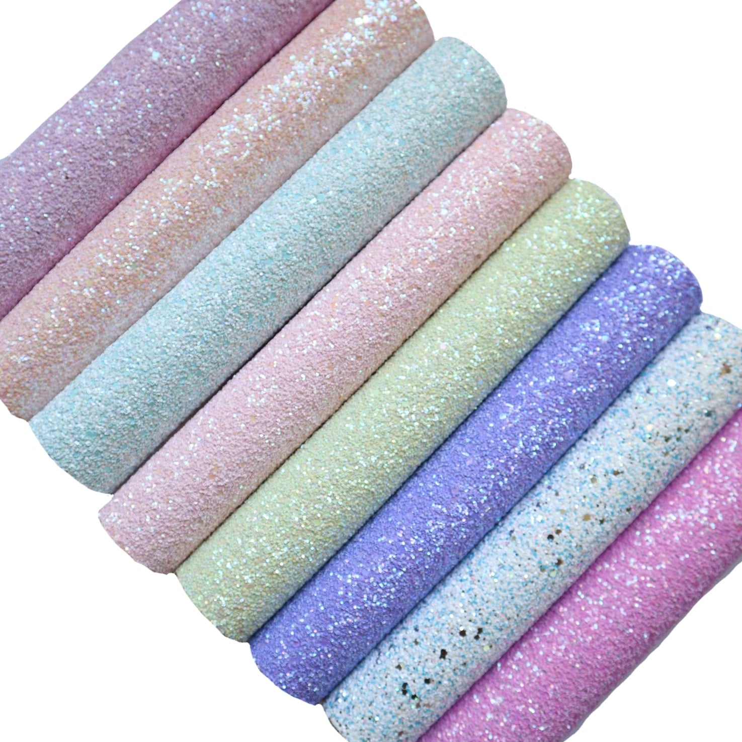 CHUNKY GLITTER FABRIC LIGHT BLUE (FAUX LEATHER) 1 PCS - Luxy Kraft