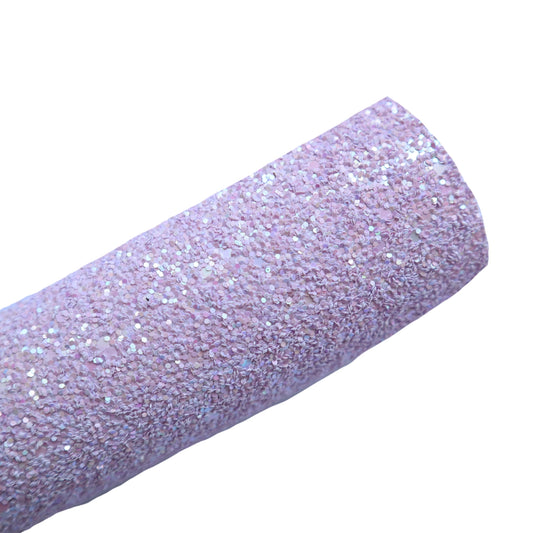 CHUNKY GLITTER FABRIC LIGHT LILAC (FAUX LEATHER) 1 PCS - Luxy Kraft