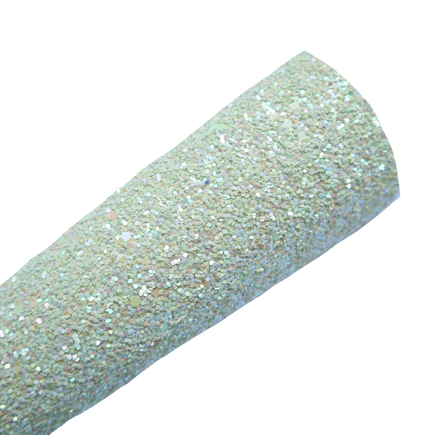 CHUNKY GLITTER FABRIC LIGHT PISTACHIO (FAUX LEATHER) 1 PCS - Luxy Kraft