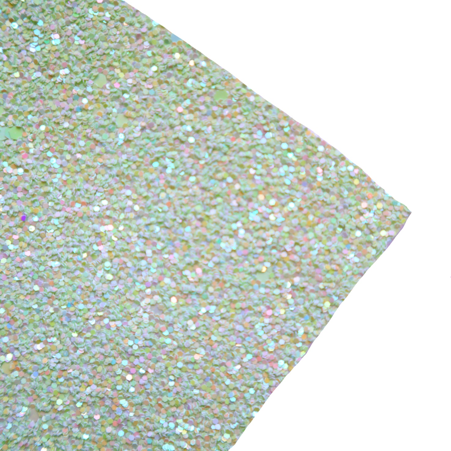 CHUNKY GLITTER FABRIC LIGHT PISTACHIO (FAUX LEATHER) 1 PCS - Luxy Kraft