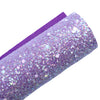 CHUNKY GLITTER FABRIC LILAC "GEOMETRY" (FAUX LEATHER) 1 PCS - Luxy Kraft