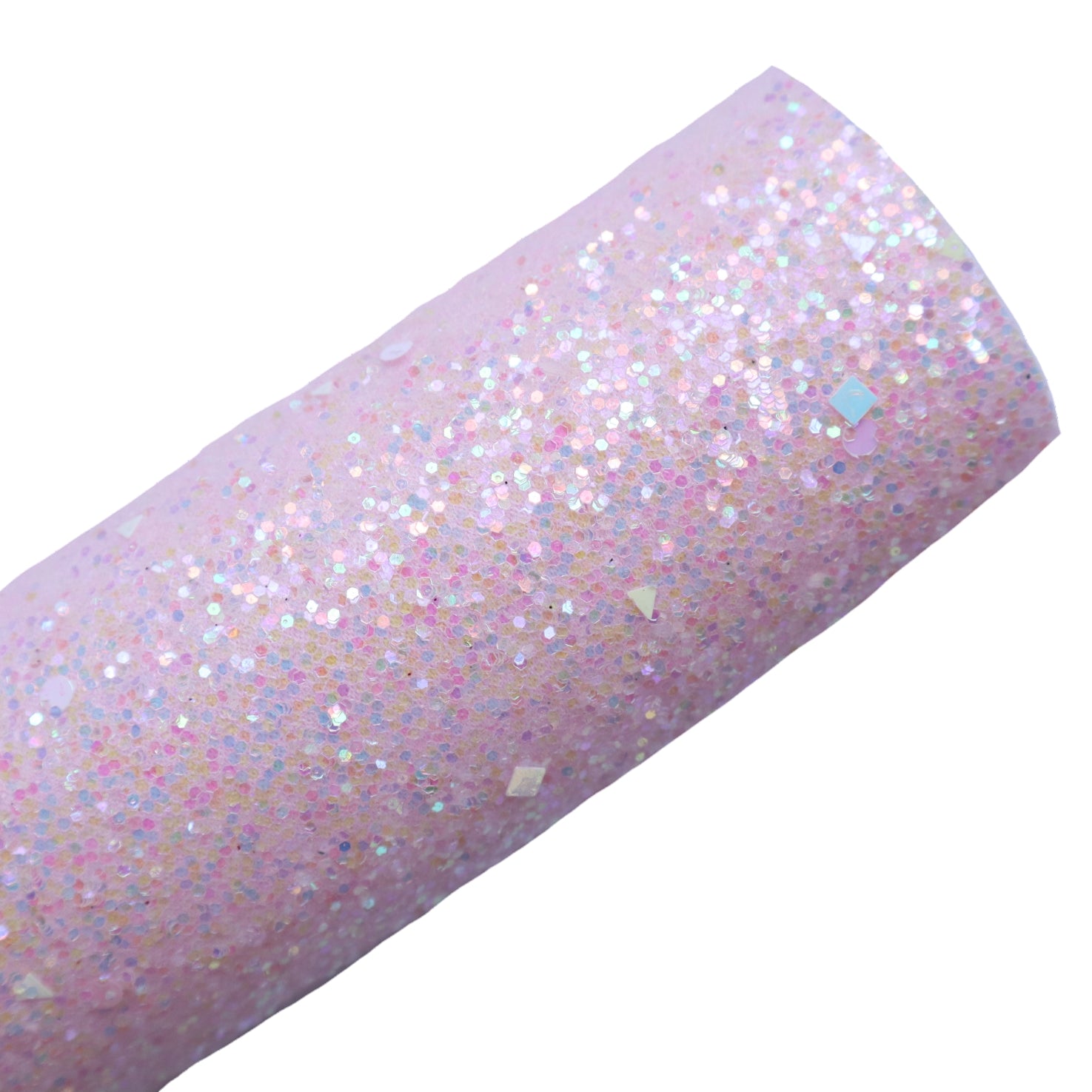CHUNKY GLITTER FABRIC BABY PINK "GEOMETRY" (FAUX LEATHER) 1 PCS - Luxy Kraft