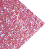CHUNKY GLITTER FABRIC CORAL "GEOMETRY" (FAUX LEATHER) 1 PCS - Luxy Kraft