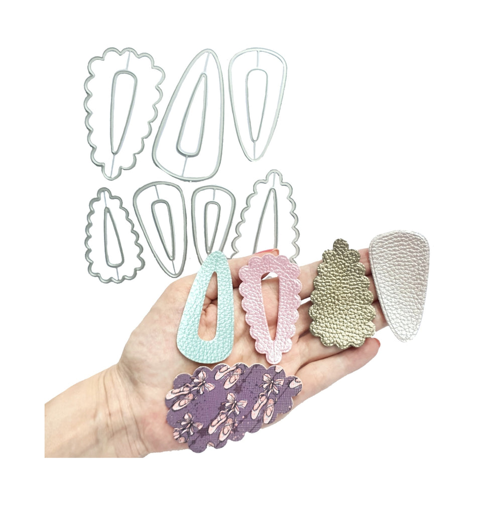 Click Clack Barrete Hair clip Metal Cutting dies 7 pcs set - Luxy Kraft