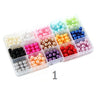 Faux pearl mix colors beads box 6 mm, 8 mm, 10 mm - Luxy Kraft
