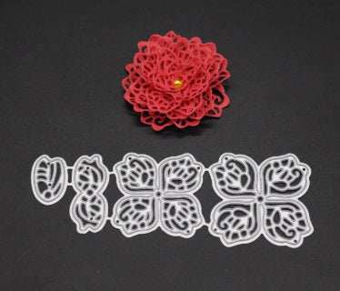 3D FLOWERS CUTTING DIES 4 PCS SET - Luxy Kraft
