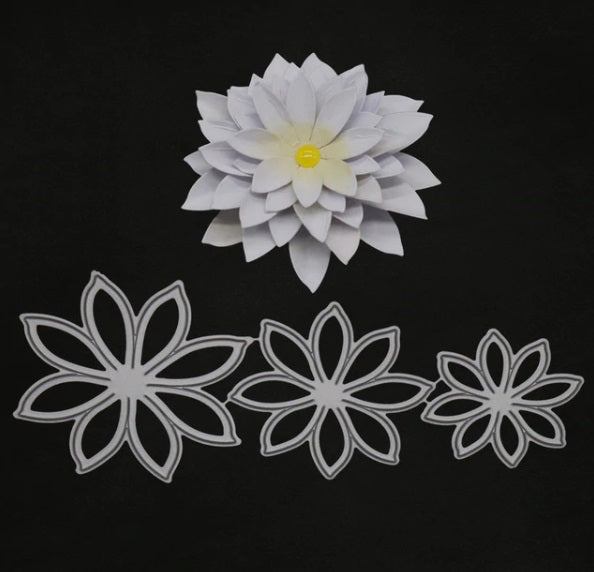 LOTUS FLOWER CUTTING DIES SET 3 PCS - Luxy Kraft