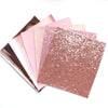LIGHT PINK COLORS SYNTHETIC LEATHER FAUX LEATHER FABRIC 20X22 CM 6 PCS SET - Luxy Kraft