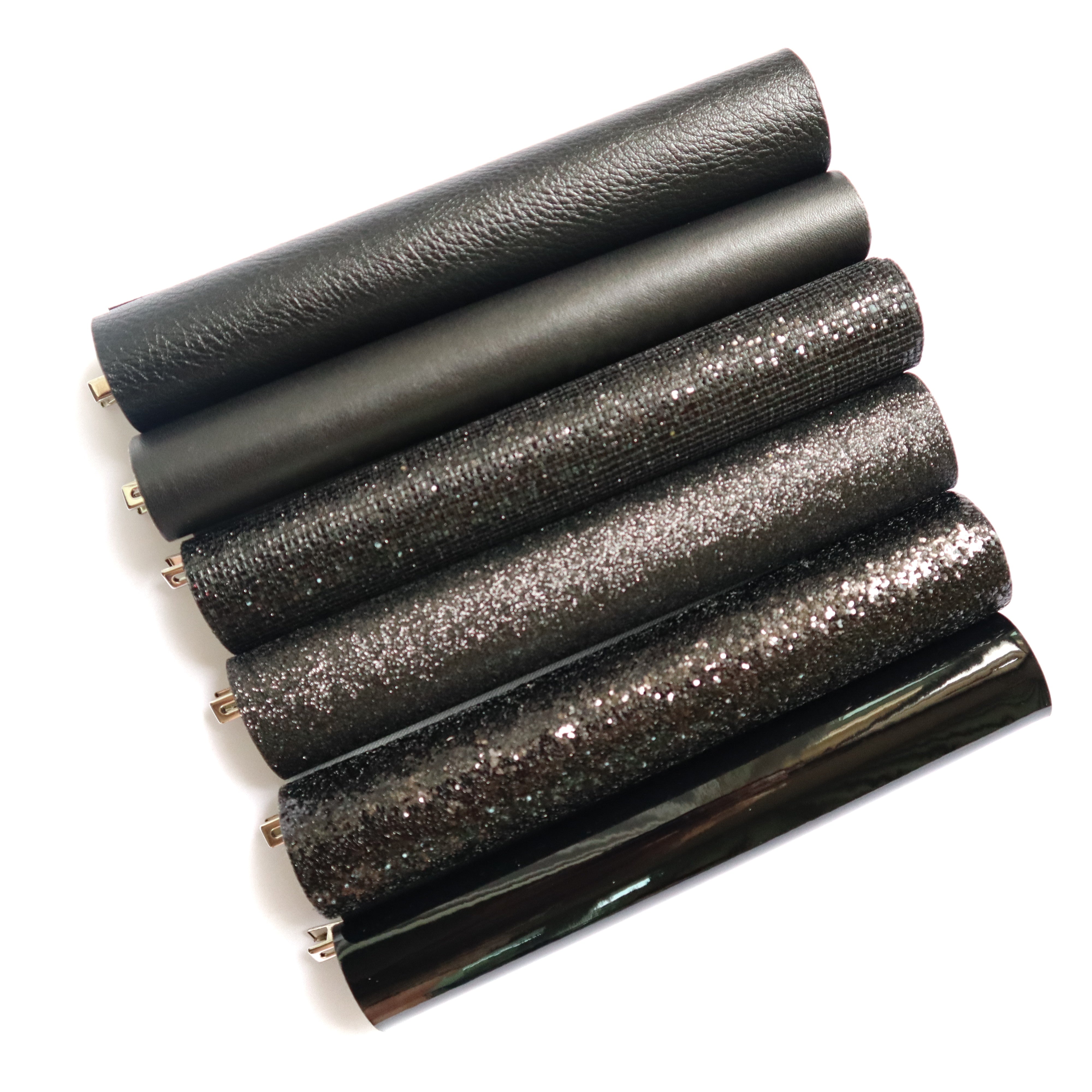 BLACK COLORS SYNTHETIC LEATHER FAUX LEATHER FABRIC 20X22 CM 6 PCS SET