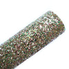 CHUNKY GLITTER FABRIC GREEN-GOLD-SILVER (FAUX LEATHER) 1 PCS - Luxy Kraft