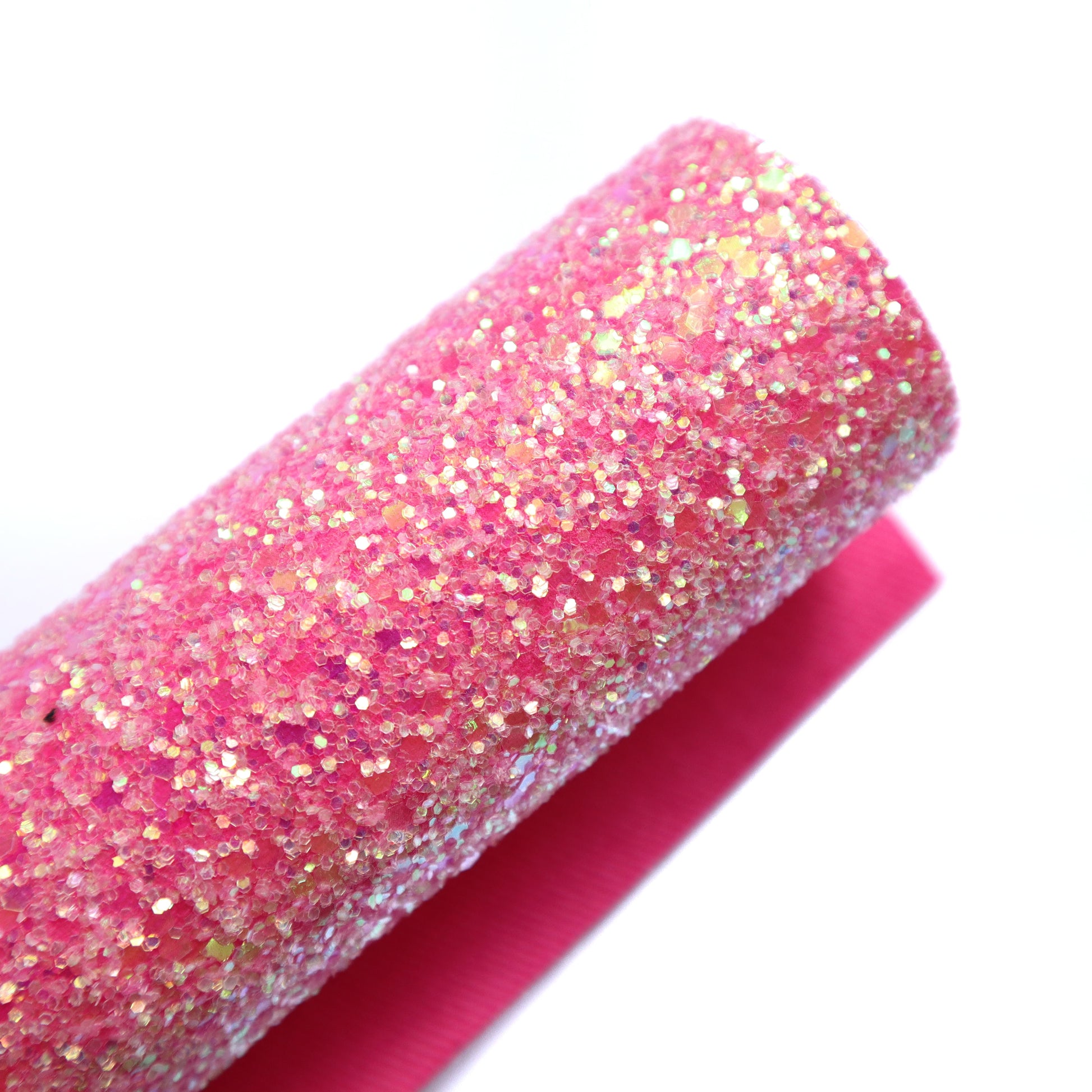 CHUNKY GLITTER FABRIC WATERMELON "GLASS" (FAUX LEATHER) 1 PCS - Luxy Kraft
