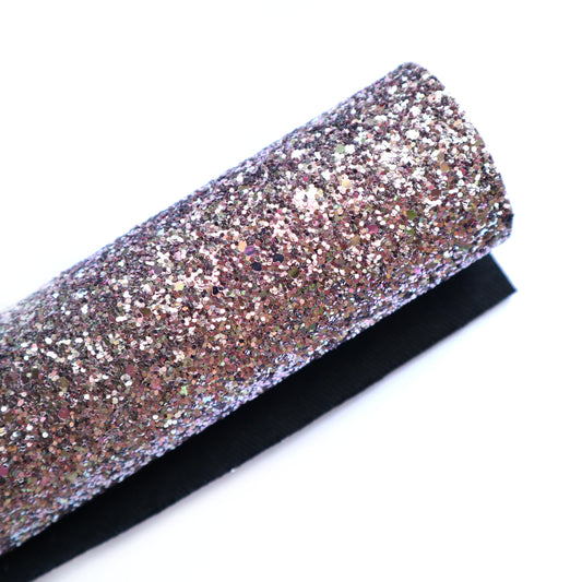 CHUNKY GLITTER FABRIC ROSE GOLD (FAUX LEATHER) 1 PCS - Luxy Kraft