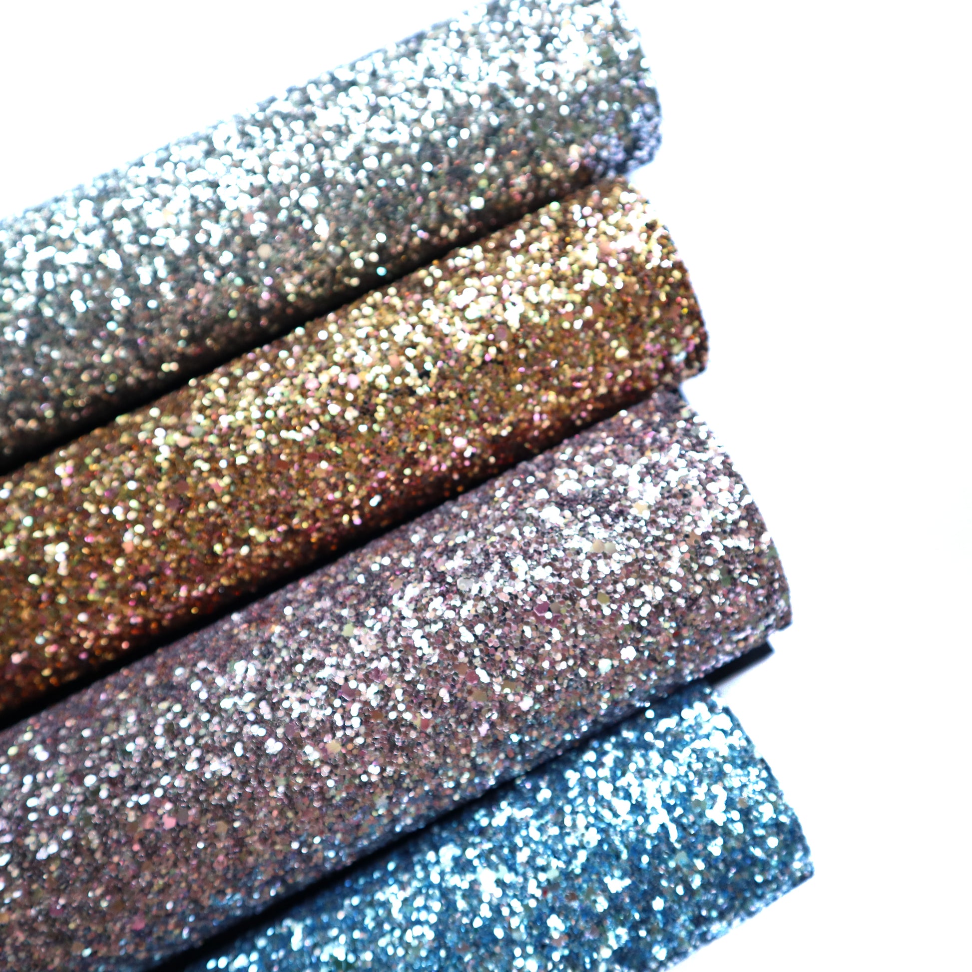 CHUNKY GLITTER FABRIC SILVER  (FAUX LEATHER) 1 PCS - Luxy Kraft