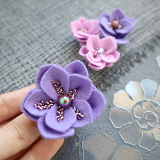 FLOWER MAKING PLASTIC TEMPLATES N-18 SET OF 4 PCS - Luxy Kraft
