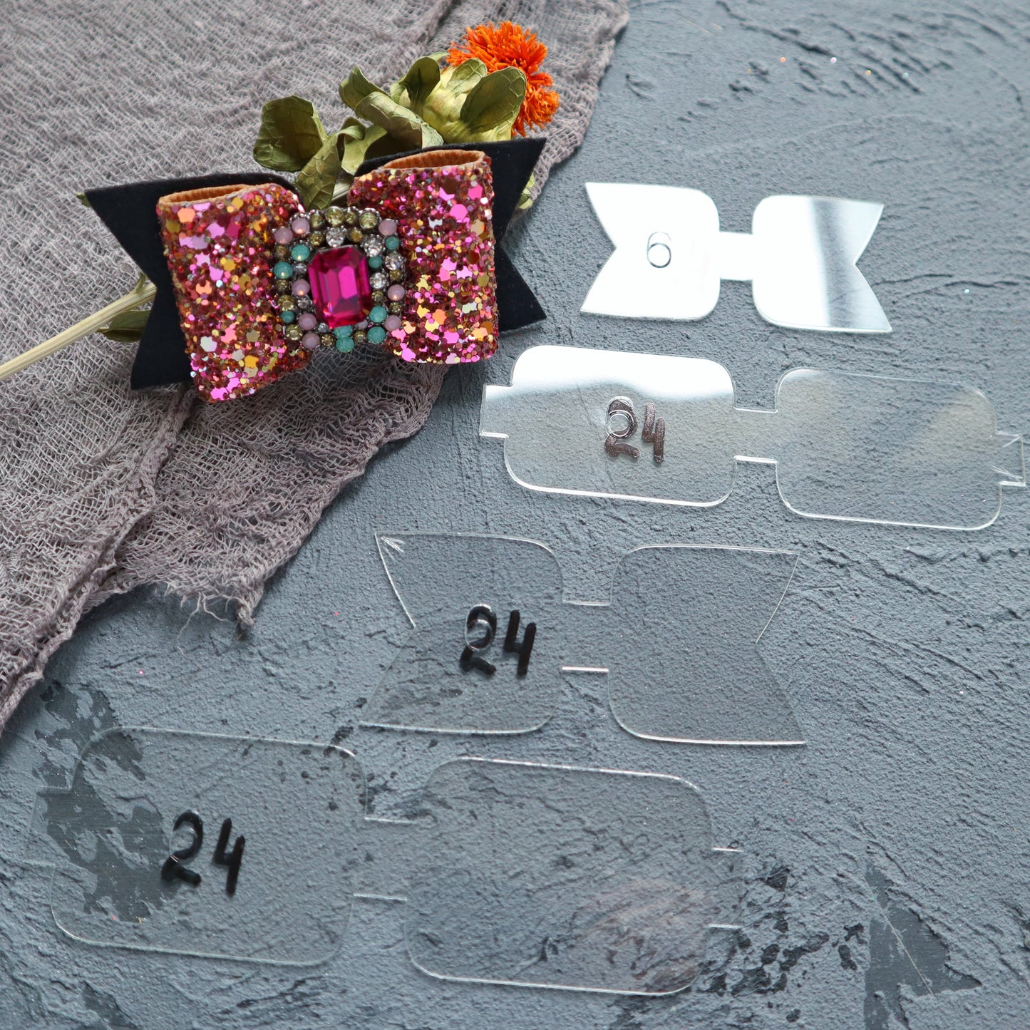 BOW MAKING PLASTIC TEMPLATES N-24 SET OF 4 PCS - Luxy Kraft