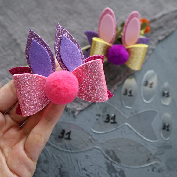 BOW BUNNY MAKING PLASTIC TEMPLATES N-31 SET OF 6 PCS - Luxy Kraft