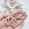 GOLD CRYSTAL CROWN BUTTON FOR BOW HAIR ACCESSORIES AND SCRAPBOOKING DECORATION 1 PCS - Luxy Kraft