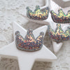 Chunky Glitter Crowns patches 4x3.2 cm 6 pcs - Luxy Kraft