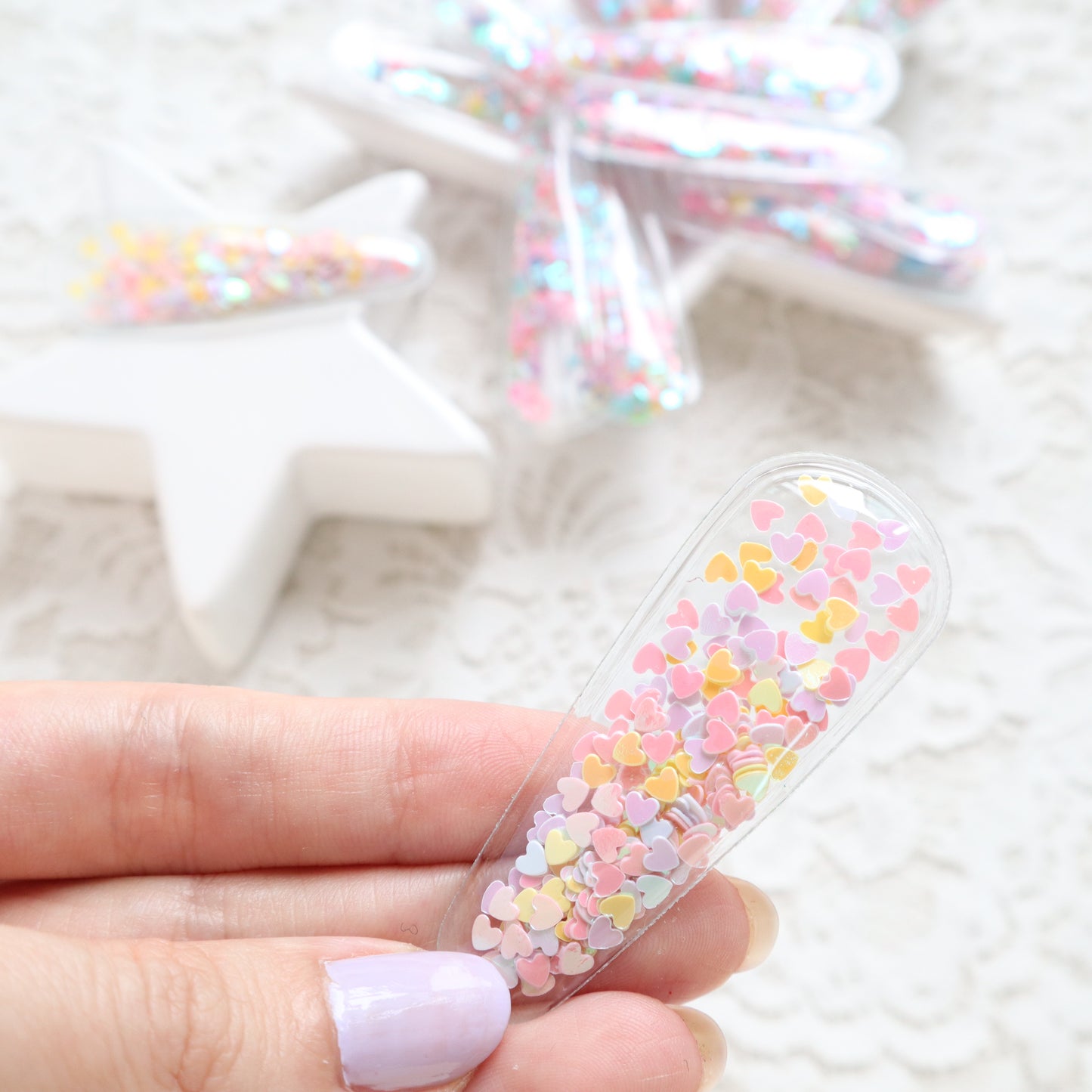 Sequins barrette hair clips envelope patches 6x2.2 cm 2 pcs - Luxy Kraft