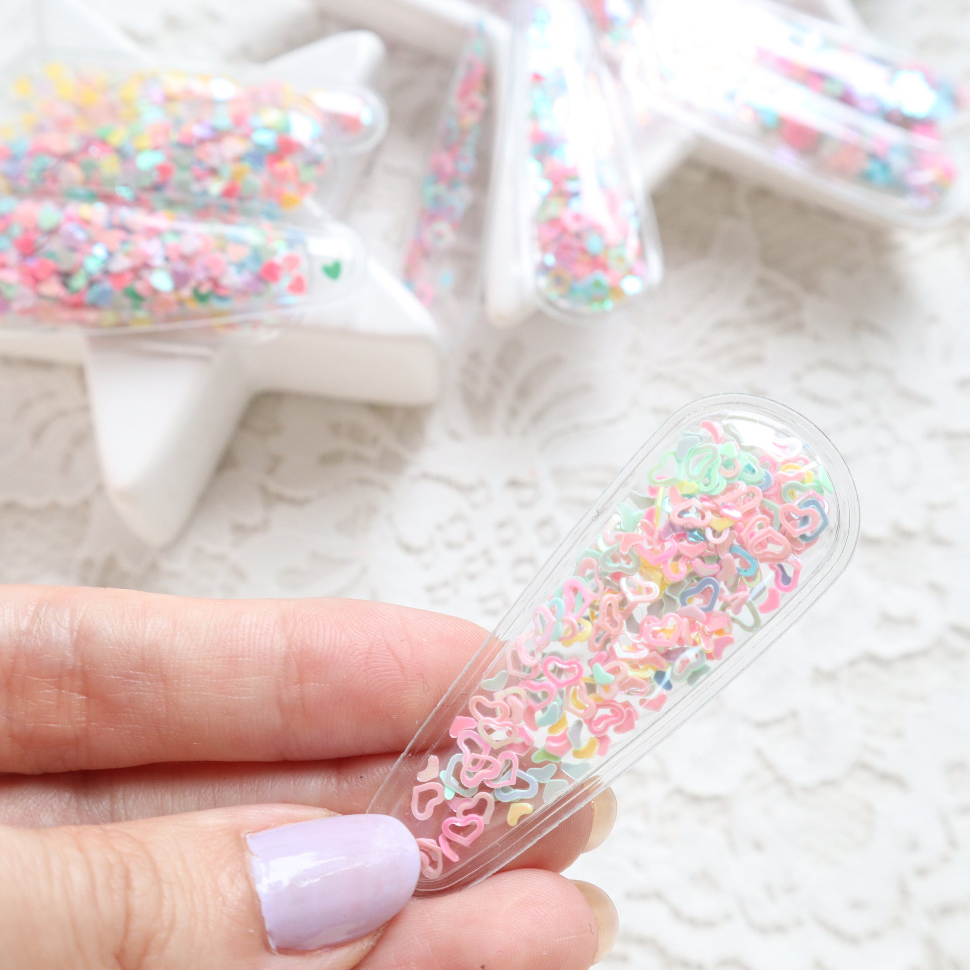 Sequins barrette hair clips envelope patches 6x2.2 cm 2 pcs - Luxy Kraft