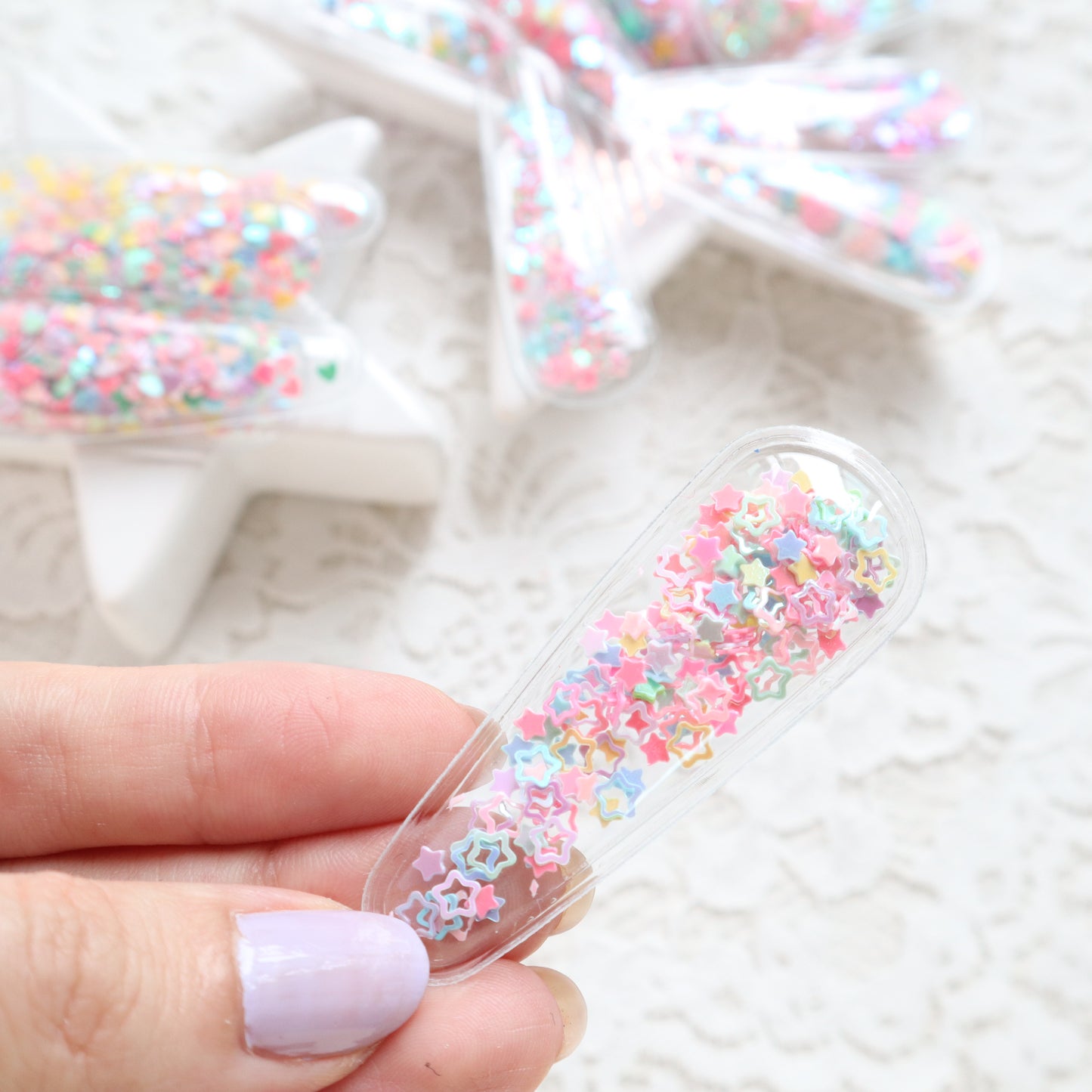 Sequins barrette hair clips envelope patches 6x2.2 cm 2 pcs - Luxy Kraft