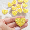Chunky glitter heart patches 3x2.7 cm 10 pcs - Luxy Kraft