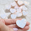 Chunky glitter heart patches 3x2.7 cm 10 pcs - Luxy Kraft